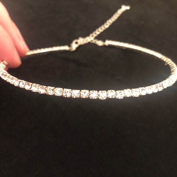 Crystal Sparkle Rhinestone Choker Necklace - Picture 2 of 6